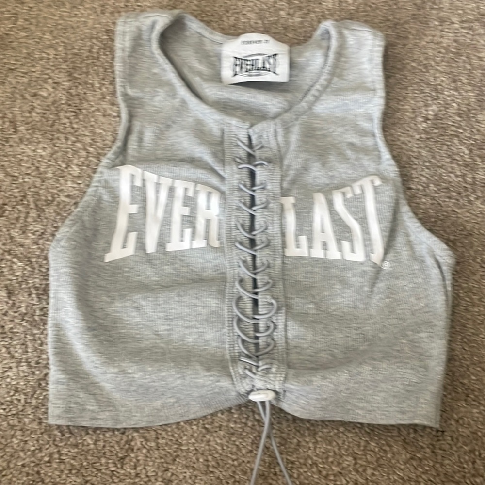Everlast lace up cropped tank top